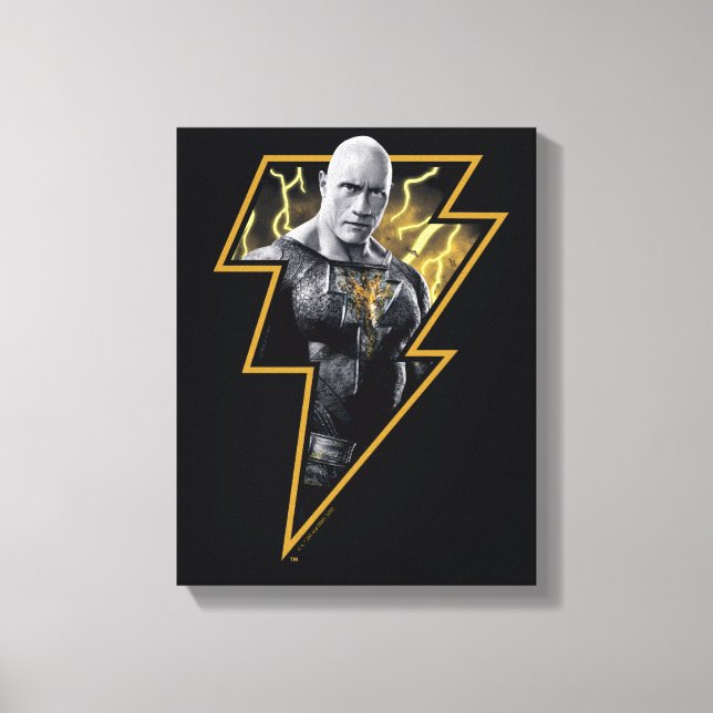 Toile Black Adam Grey et Gold Lightning Graphic (Recto)