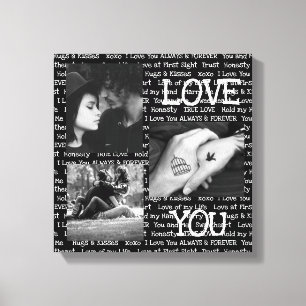 Toile Black and White Love You Couple's Photo Wall Art