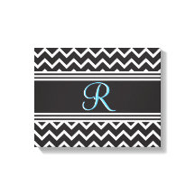 Black | Blanc Chevron gothique Zigzag Monogramme