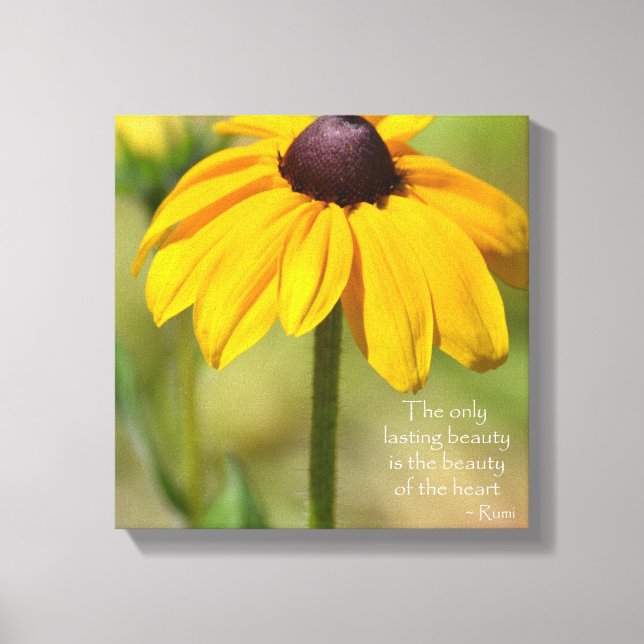 Toile Black Eyed Susan avec une citation de Rumi (Recto)