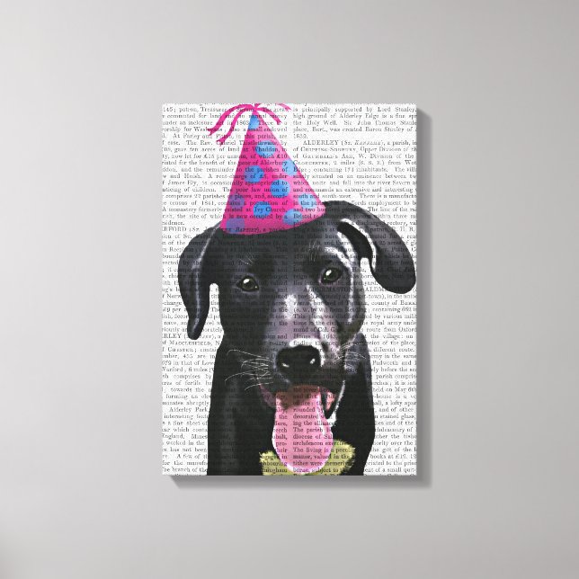 Toile Black Labrador Avec Casquette de fête (Recto)