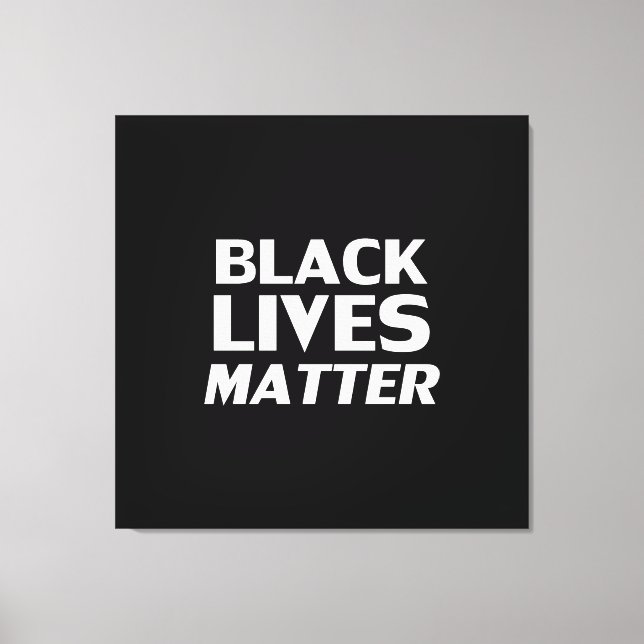 Toile Black Lives Matter noir blanc typographie moderne (Recto)
