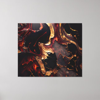 Toile Black Red & Gold Abstrait