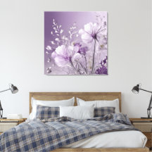 Blanc floral et argent violet, une œuvre d'art IA