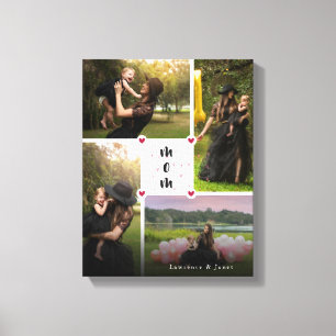 Toile Blanc Simple Amour Personnalisé You Collage Photo