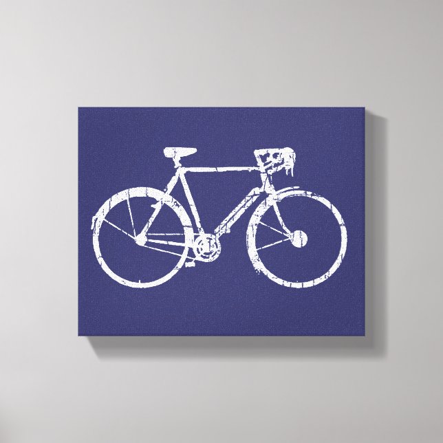 Toile Blanc Vélo bleu décor idée murale (Recto)