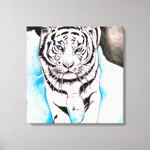 Toile Blanche scie de tigre de Sibérie