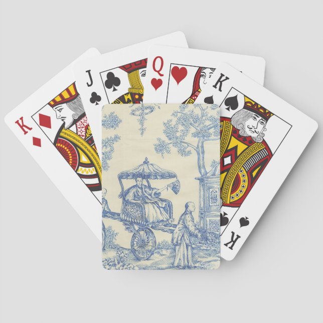 Toile - Blau u. Weiß Spielkarten (Rückseite)