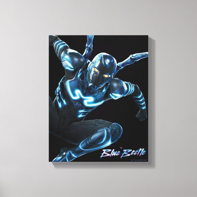 Toile Bleu Beetle Leaping Caractère Art (Recto)