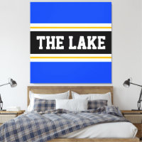 Bleu clair du LAC Bleu noir blanc rayures jaunes