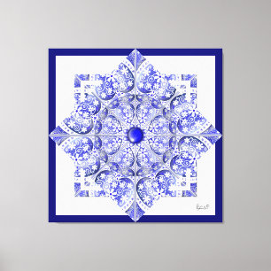 Toile Bleu de dentelle en céramique de Grèce
