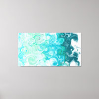 Bleu et vert Vagues Digital Fluid Art