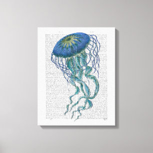 Toile Bleu méduse