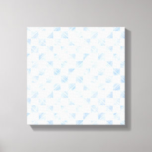 Toile Bleu moderne touches À damiers Motif blanc
