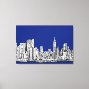 Toile Bleu royal d'encre de NYC