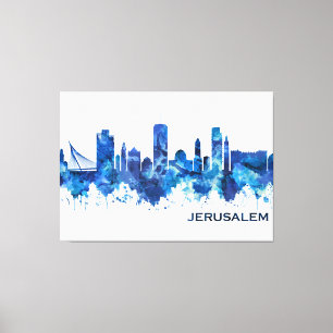 Toile Bleu sur la ligne aérienne israélienne de Jérus