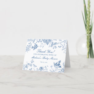 Toile Bleue De Jouy Carte de remerciements Floral 