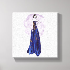 Toile Bleue et Dorée Enveloppée