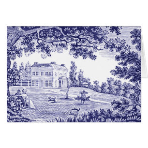 Toile Bleue vintage Campagne française