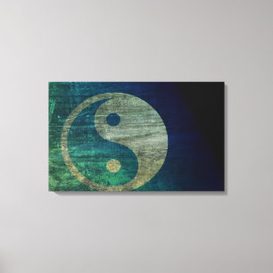 Toile bleue Yin Yang