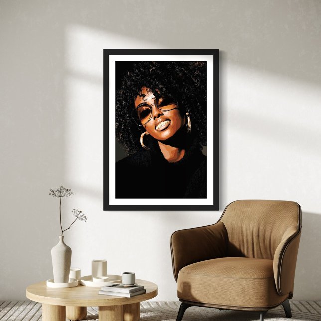 Toile Blinged - Portrait afrocentré gras avec Grillz (Créateur téléchargé)