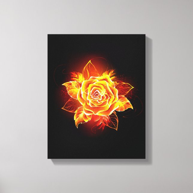 Toile Blooming Fire Rose (Recto)