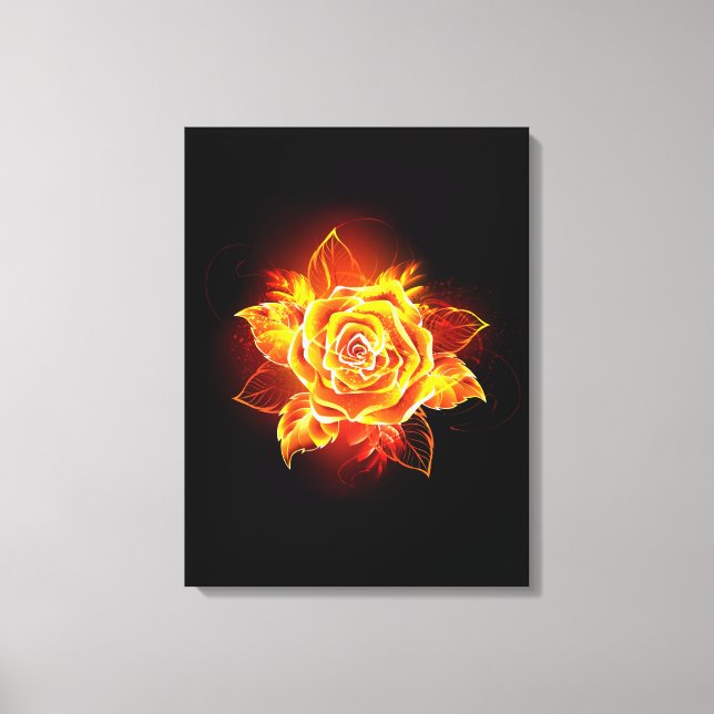 Toile Blooming Fire Rose (Recto)