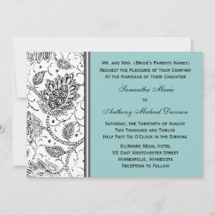 Toile Blue and White Wedding Einladungen