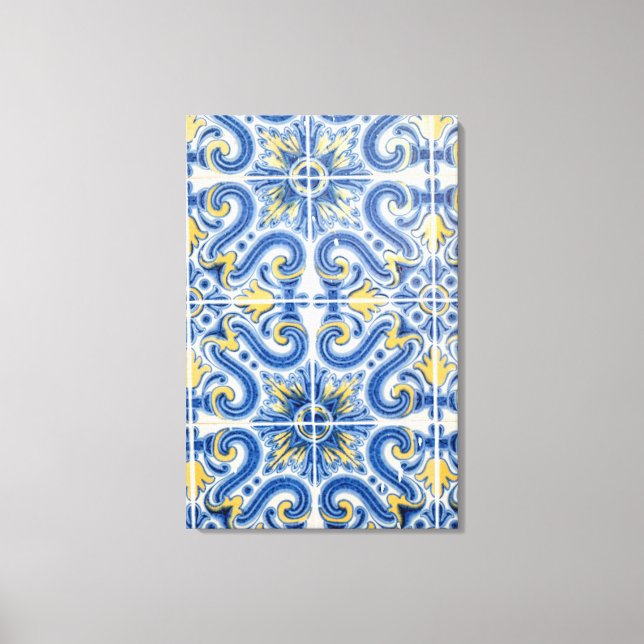 Toile Blue and yellow tile, Portugal (Recto)