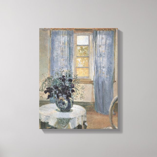 Toile Blue Clematis dans le studio de l'artiste, Anna An (Recto)