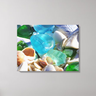 Toile Blue Green Sea Glass Art Prints Canvas Beach Coast