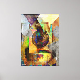 Toile Blue Hope Geometry Industrial Grunge Art 7