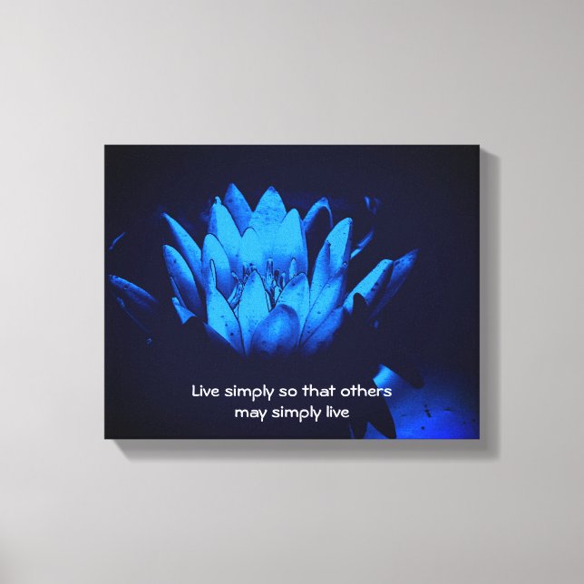 Toile Blue Lotus Live Citation simplement inspirante (Recto)
