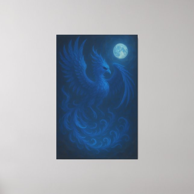 Toile Blue Moon Phoenix · Fine Art Canvas Print (Recto)
