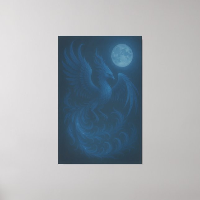 Toile Blue Moon Phoenix · Fine Art Canvas Print (Recto)