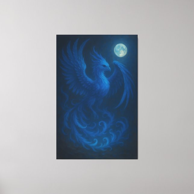 Toile Blue Moon Phoenix · Fine Art Canvas Print (Recto)