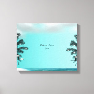 Toile Blue Palm Tree Guest Book Alternative