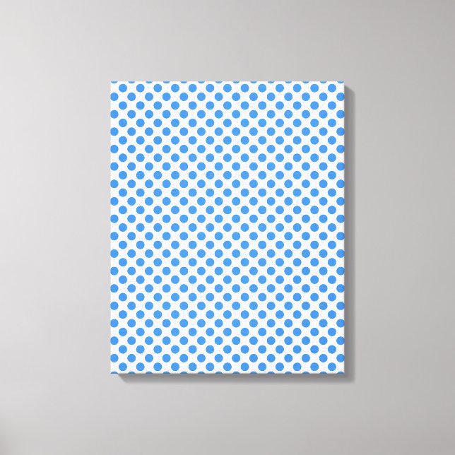 Toile Blue Polka Dots avec Customizable Background (Recto)