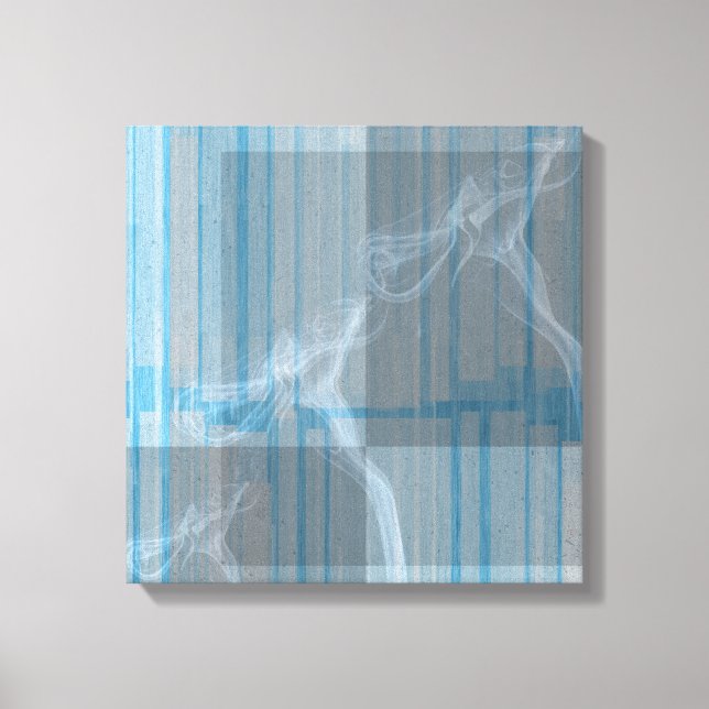 Toile Blue Smoke & Stripes Canvas Art (Recto)