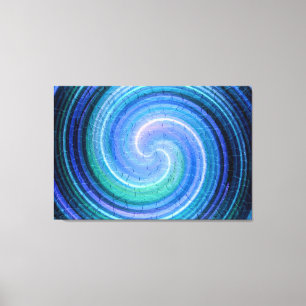 Toile Blue Spiral Abstract