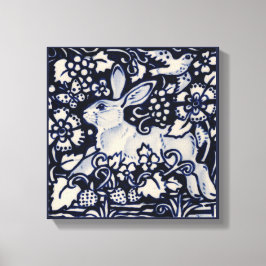 Toile Blue & White Rabbit Été Floral Oiseau Chinois Art