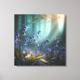 Toile Bluebell Enchantement : Ballet Lumière Forêt