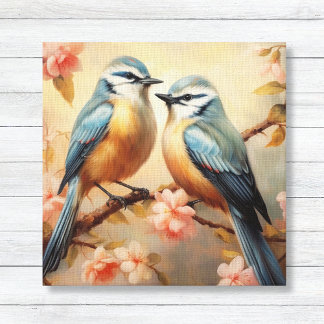 Toile Bluebirds sur Cherry Blossom Amour de la nature
