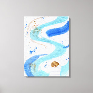 Toile Blues 030 Abstrait Aquarelle Texture Canvas