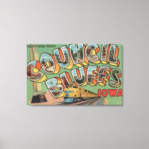Toile Bluffs du Conseil, Iowa - grandes scènes de lettre
