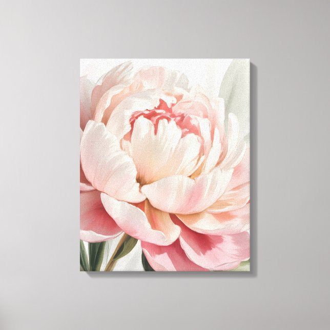 Toile Blush Peony Watercolor Botanical Print** (Recto)