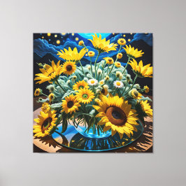 Toile Bodegón Flores y Noche 1 - 001