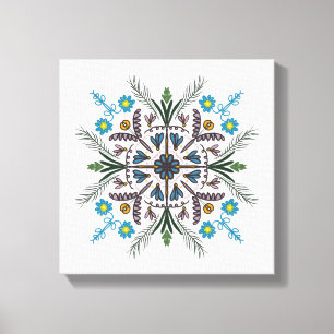 Toile Boho Botanique Mandala Tropical Verdure Verte