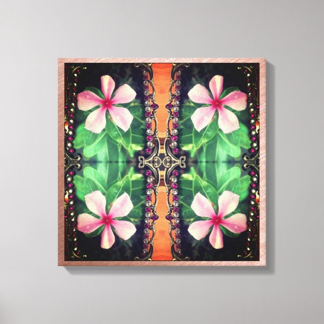 Toile Boho Floral Style Photo Art Stretted Canvas Impres (Recto)