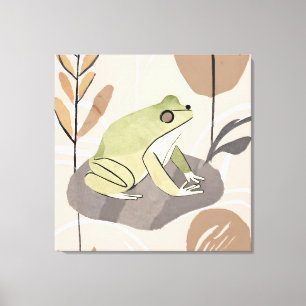 Toile Boho Frog Lotus Leaf Art botanique Simple Mo
